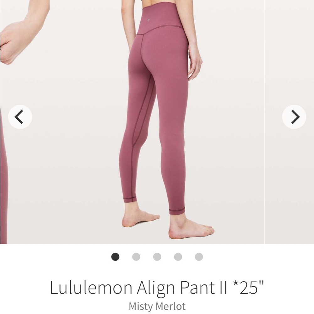 EUC align leggings, 25” length in Misty merlot!!!